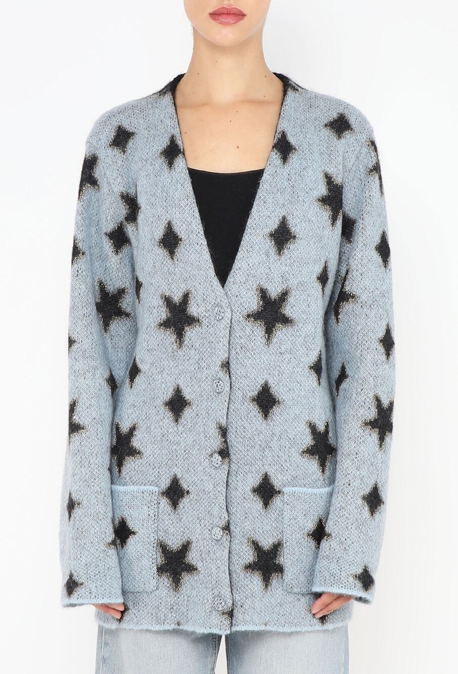 Yves Saint Laurent YSL Women's L Grey Mohair Star Cardigan Runway Rare FW 2013